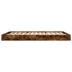 Cadre de lit sans matelas chêne fumé 160x200 cm bois ingénierie 
