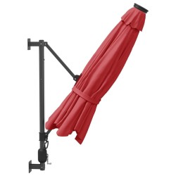 Parasol mural rouge vif 290 cm 