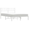 Cadre de lit métal sans matelas et tête de lit blanc 150x200 cm 