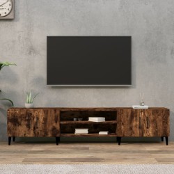 Meuble TV chêne fumé 180x31,5x40 cm bois d'ingénierie 
