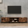 Meuble TV chêne fumé 180x31,5x40 cm bois d'ingénierie 