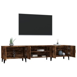 Meuble TV chêne fumé 180x31,5x40 cm bois d'ingénierie 