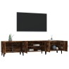 Meuble TV chêne fumé 180x31,5x40 cm bois d'ingénierie 