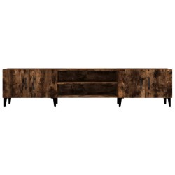 Meuble TV chêne fumé 180x31,5x40 cm bois d'ingénierie 