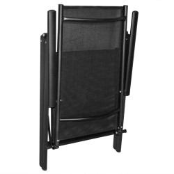 Chaises pliables de jardin lot de 2 Aluminium et textilène Noir 