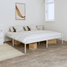 Cadre de lit métal sans matelas blanc 200x200 cm 