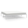 Cadre de lit métal sans matelas blanc 200x200 cm 