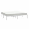 Cadre de lit métal sans matelas blanc 200x200 cm 