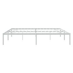 Cadre de lit métal sans matelas blanc 200x200 cm 