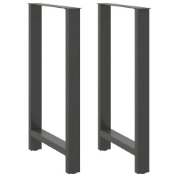 Pieds de table de bar Anthracite 2 pièces 60 x (100-101) cm Acier 