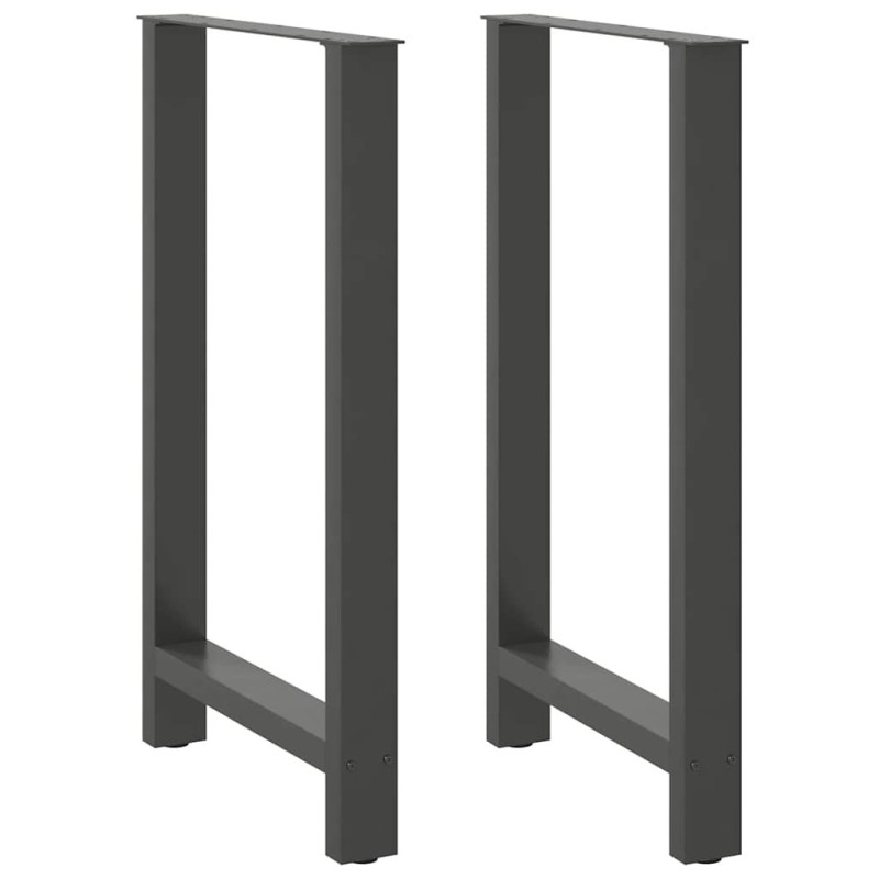Pieds de table de bar Anthracite 2 pièces 60 x (100-101) cm Acier 