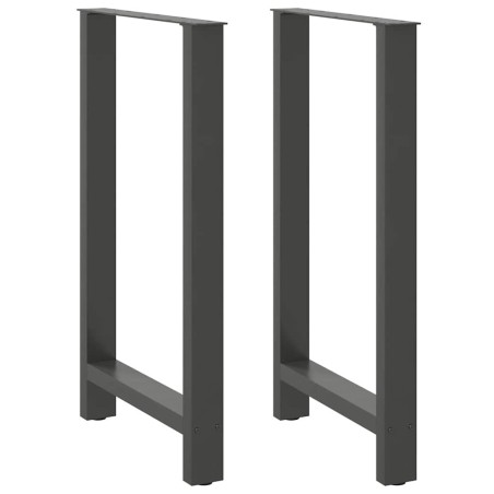Pieds de table de bar Anthracite 2 pièces 60 x (100-101) cm Acier 