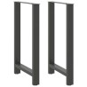 Pieds de table de bar Anthracite 2 pièces 60 x (100-101) cm Acier 
