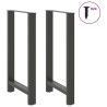 Pieds de table de bar Anthracite 2 pièces 60 x (100-101) cm Acier 