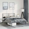 Cadre de lit métal sans matelas avec tête de lit noir 150x200cm 