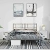 Cadre de lit métal sans matelas avec tête de lit noir 150x200cm 