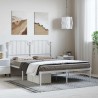 Cadre de lit métal sans matelas et tête de lit blanc 150x200 cm 