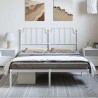 Cadre de lit métal sans matelas et tête de lit blanc 150x200 cm 