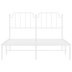 Cadre de lit métal sans matelas et tête de lit blanc 150x200 cm 
