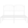 Cadre de lit métal sans matelas et tête de lit blanc 150x200 cm 