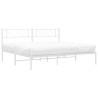 Cadre de lit métal sans matelas et tête de lit blanc 183x213 cm 