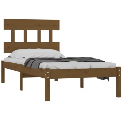 Cadre de lit sans matelas marron miel 100x200 cm bois massif 