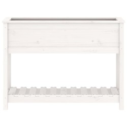 Jardinière et étagère Blanc 111,5x34,5x81 cm Bois massif de pin 