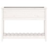 Jardinière et étagère Blanc 111,5x34,5x81 cm Bois massif de pin 