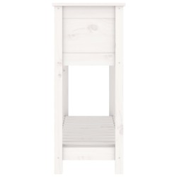 Jardinière et étagère Blanc 111,5x34,5x81 cm Bois massif de pin 