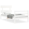 Cadre de lit sans matelas blanc 100x200 cm bois massif 