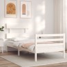 Cadre de lit sans matelas blanc 100x200 cm bois massif 