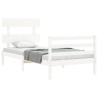 Cadre de lit sans matelas blanc 100x200 cm bois massif 