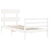 Cadre de lit sans matelas blanc 100x200 cm bois massif 