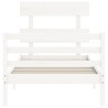 Cadre de lit sans matelas blanc 100x200 cm bois massif 