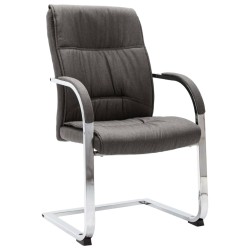 Chaise de bureau cantilever Gris Tissu 