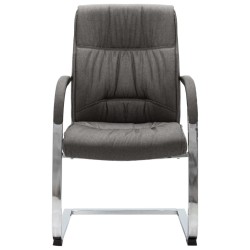Chaise de bureau cantilever Gris Tissu 