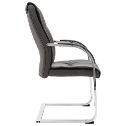 Chaise de bureau cantilever Gris Tissu 