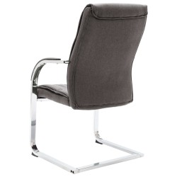 Chaise de bureau cantilever Gris Tissu 