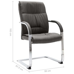 Chaise de bureau cantilever Gris Tissu 