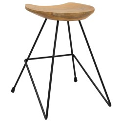Tabourets lot de 2 bois de teck massif 