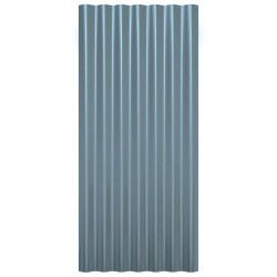 Panneaux de toiture 36 pcs Acier enduit de poudre Gris 80x36 cm 