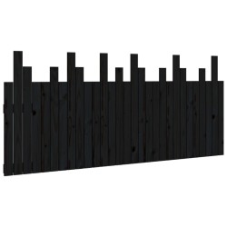 Tête de lit murale Noir 185x3x80 cm Bois massif de pin 