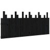 Tête de lit murale Noir 185x3x80 cm Bois massif de pin 