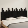 Tête de lit murale Noir 185x3x80 cm Bois massif de pin 