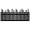 Tête de lit murale Noir 185x3x80 cm Bois massif de pin 