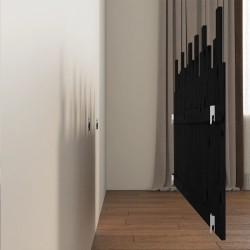Tête de lit murale Noir 185x3x80 cm Bois massif de pin 