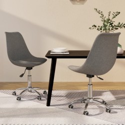 Chaises pivotantes à manger lot de 2 Gris clair Tissu 