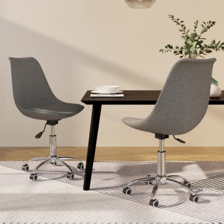 Chaises pivotantes à manger lot de 2 Gris clair Tissu 