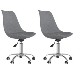 Chaises pivotantes à manger lot de 2 Gris clair Tissu 