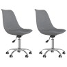 Chaises pivotantes à manger lot de 2 Gris clair Tissu 